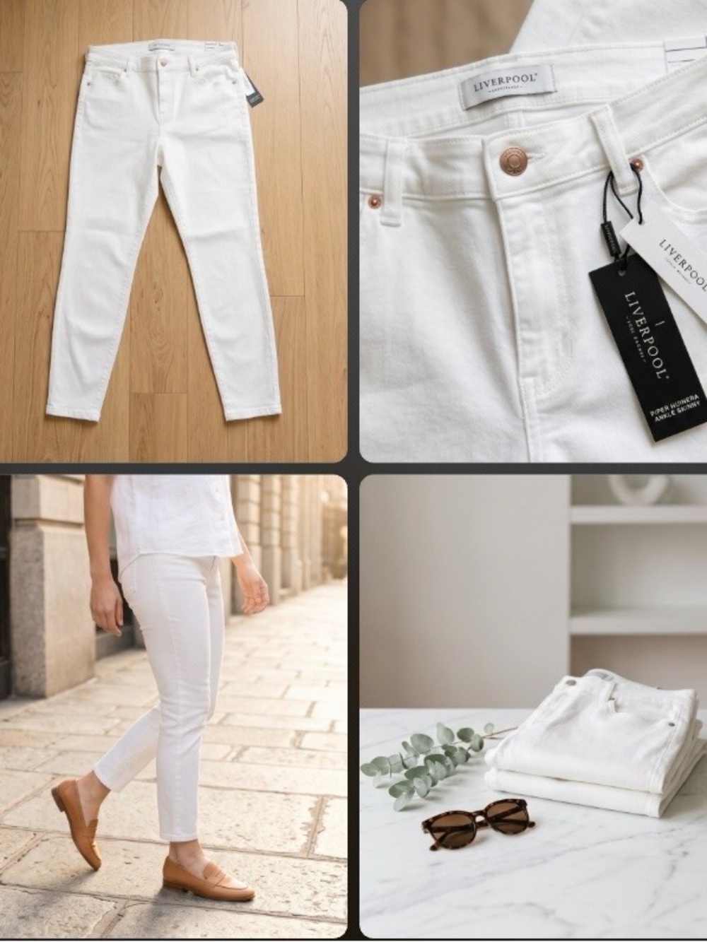 Liverpool | Liverpool White Piper Hugger Ankle Skinny Jeans NWT size 12/31